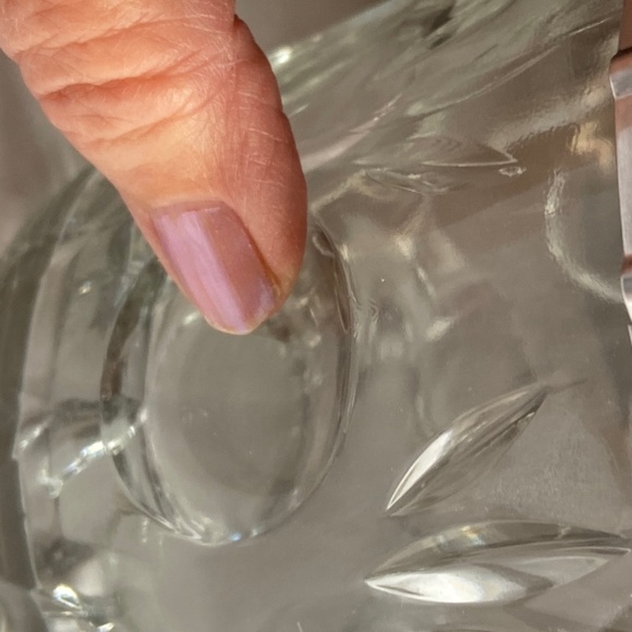 Beautiful Ornate Glass Ice Bucket with Handle EXC - Picture 6 of 7